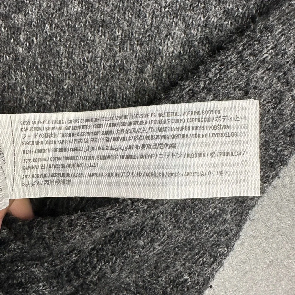 Abercrombie Fitch Men Gray Heathered Knit Shawl‎ Collar Button Hooded Sweater M - Picture 5 of 9